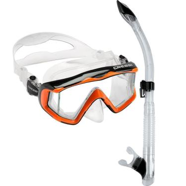 Imagem de Kit de Mergulho Máscara+Respirador Cressi Pano 3 + Tao Semi Dry-Unissex