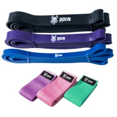 Imagem de Kit Elastico super band 3 intensidades para Exercicios Hip Band com 3 intensidades Super Band Odin Fit
