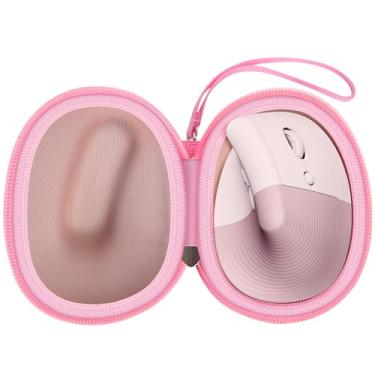 Imagem de ANKHOH Capa para mouse ergonômico vertical Logitech Lift, caixa de armazenamento para mouse vertical sem fio Bluetooth sem fio Logi – apenas bolsa (rosa)