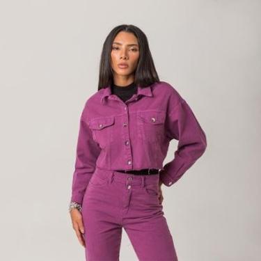 Imagem de Jaqueta Feminina Cropped Sarja Manga Longa Disparate-Feminino