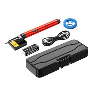Imagem de Generic Ferro de solda elétrico usb ferro de solda com suporte de ferro de solda caneta reparo de eletrodomésticos para desoldering, Vermelho
