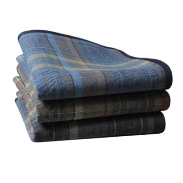 Imagem de rockible 3 lenços masculinos quadrados de bolso premium de 40 x 40 cm para noivos de festa