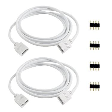 Imagem de RGBZONE 2 pacotes de cabo de extensão conecta fêmea plugue para SMD 5050 RGB luz de fita de LED, 2M, Rgb (Red, Green, Blue)