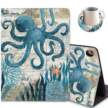 Imagem de Capa para iPad Mini 5/Mini 4, iPad Mini 1/2/3, ultrafina, capa de borracha macia leve com despertar/hibernar automático para iPad Mini 5ª/4ª geração de 7,9 polegadas, polvo, vida oceânica,