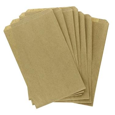 Imagem de 12,7 cm x 19 cm – 200 unidades – Sacos de papel kraft marrom liso da Flexicore Packing®, compras, mecanismo, festa, sacolas de presente