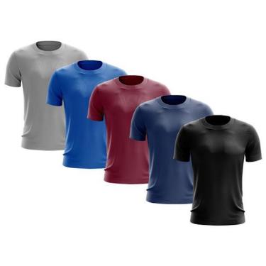 Imagem de Kit 5 Camisetas Masculina Manga Curta Dry Proteção Uv-Masculino
