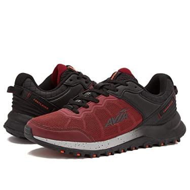 Imagem de Avia Ultra Tênis masculino de corrida de trilha, tênis de malha leve e respirável para homens, Vermelho/preto/laranja, 12
