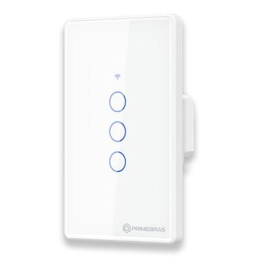 Imagem de Interruptor Smart Wifi Inteligente Touch Primebras 3 Botões Branco