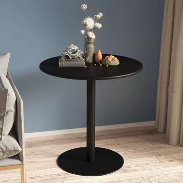 Imagem de Mesa de bar alta, mesa de bar redonda, mesa de cozinha, mesa lateral de sofá, mesa alta de jantar de pub para bistrô/jardim/sala de jantar/cafeteria/terraço, fácil montagem, design industrial, preto