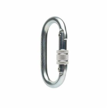 Imagem de Mosquetão Oval Aço Rosca Trava De Segurança Rosca Altura - MG Cintos