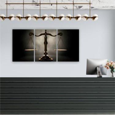 Imagem de Quadro 60x40cm 3pçs advogado balança lona fosca - DECORATIVA
