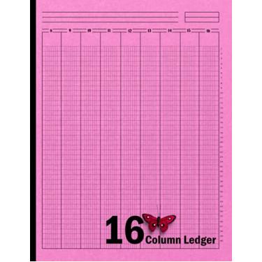 Imagem de 16 Column Ledger: Sixteen Column Ledger Notepad, Financial Ledger Book, 120, Size 8.5"X11"(Volume-10)