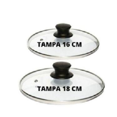 Imagem de Kit Jogo 2 Tampa De Vidro Avulsa 16cm 18cm - Shopmy