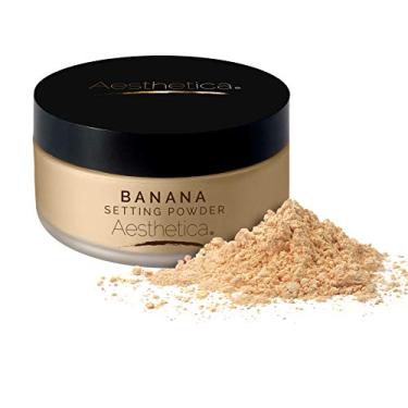 Imagem de Aesthetica Banana Loose Setting Powder - Talc Free Setting Powder / Highlighter for a Superior Matte Finish - Flash Friendly - Includes Luxurious Velour Puff for Flawless Application