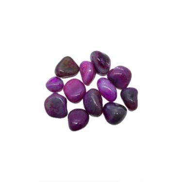 Imagem de Kit de Pedra Agata Rosa Rolada Natural - 200g - Sol de Lotus
