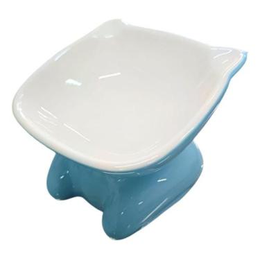 Imagem de Comedouro Ergonômico Elevado De Cerâmica Para Gatos Pet - Jts Pet