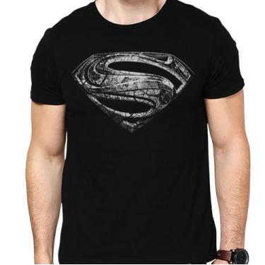 Imagem de Camiseta Super Man Of Steal Super Homem de Aço Algodão - Tee Geek, Pre