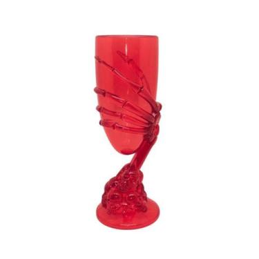 Imagem de Taça Halloween Mão de Esqueleto - Festas e Fantasias, Vermelho