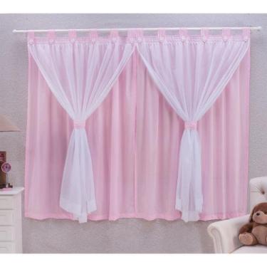 Imagem de Cortina para Quarto Infantil 2 Mts Voil e Forro Algodão - Beatriz Baby