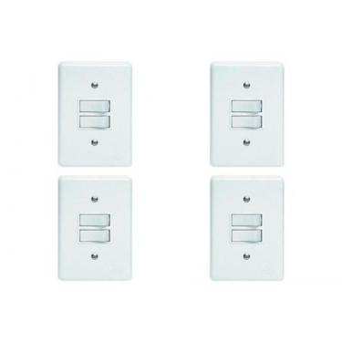Imagem de Kit C/4 - Conjunto Perlex''Branca''Com Placa(2Simples) 2382