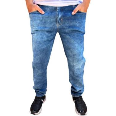 Imagem de calça masculina preta varias cores basica sarja c/elastano jeans skinn