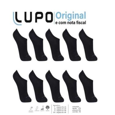 Imagem de Kit 10 pares meias lupo au sport soquete  sapatilha  03270, Preto, M