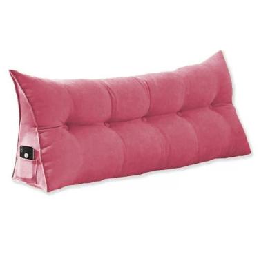 Imagem de Almofada Cabeceira Ana Cama Solteiro 90cm Suede Rosa Ms Decor - Mansão