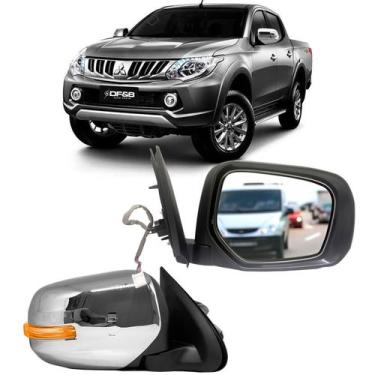 Imagem de Par Retrovisor Externo Triton 2017 18 2019 Eletrico Cromado - DFEB