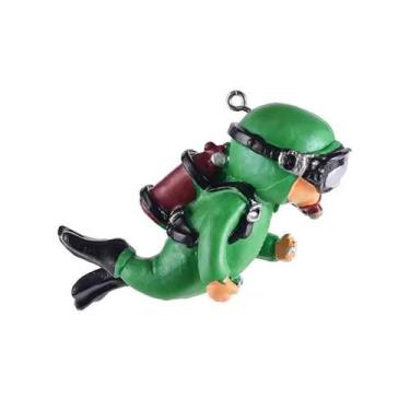 Imagem de Mini Mergulhador Enfeite Aquário Decoração - Topmixshop, Verde