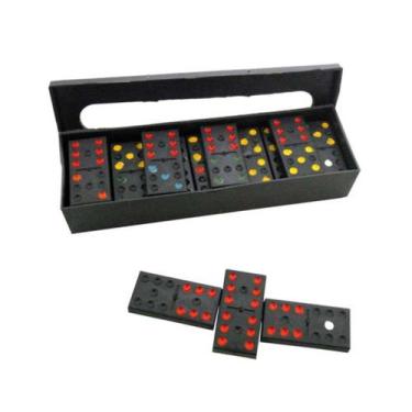 Imagem de Jogo de Dominó Colorido Plástico na Caixa - Marluce