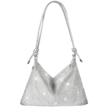 Imagem de OSDUE Bolsa de cubo com tachas de diamantes para mulher, mala de noite, mala de mão de imitação de diamantes, mala de noiva de casamento para cerimónia, casamento, evento, encontro, coquetel