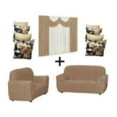 Imagem de Cortina Paris 2mt+capa Sofa 3e2lugar+4capa Almofadas - ibitinga confec