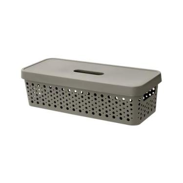 Imagem de Cestos Organizador c/ Tampa Trama Rattan 3,6L Usual Utilid - Usual Uti