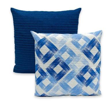 Imagem de Kit 2 Capas de Almofadas PIQUET Favinho Lisa e Estampada 40x40 C/ Zípe