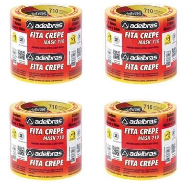 Imagem de KIT 8 FITA CREPE ADESIVA MASK MASCARAMENTO 710 48mm X 50 m ADELBRAS