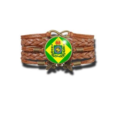 Imagem de Pulseira Feminina Bandeira da Monarquia Brasileira Ajustável - RECANTO