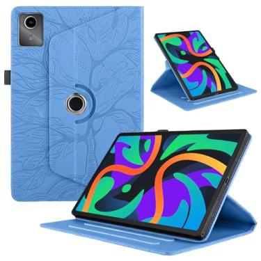 Imagem de TIPOYOROO Capa giratória para Lenovo Tab M11 11 polegadas 2024 (TB330FU) couro PU rotação de 360° capa multi-ângulo leve suporte flip giratório com suporte de caneta - turquesa