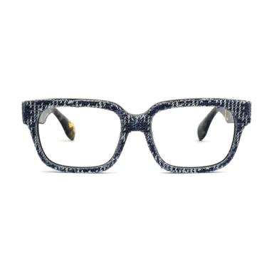 Imagem de Zeelool Armação retangular clássica para óculos com lente transparente sem prescrição para homens Colin ZJGA000511, Zjga000511-08 Azul