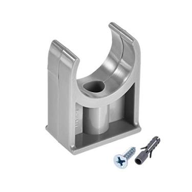Imagem de uxcell Grampos de braçadeira de tubo de PVC, adequado para bandejas de TV OD de 24,5 mm/0,96 pol. Suporte de mangueira para tubo Pex, parafusos de montagem W, cinza, 30 peças