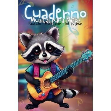 Imagem de Cuaderno de música para niños 6"x9", multicolor, 5 pentagramas por página: libreta pentagramada infantil de colores