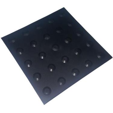 Imagem de Piso tátil Alerta PVC Preto 25x25cm conforme Nbr9050 - Marwell industr