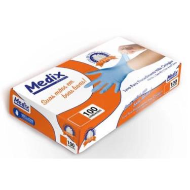 Imagem de Luva Nitrilica Medix Sem Po Azul , M