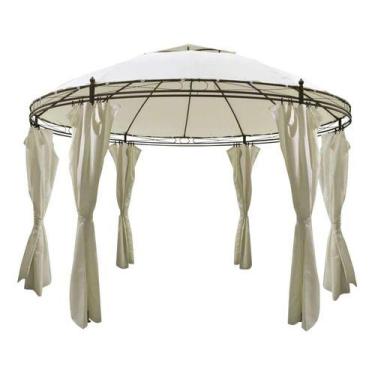 Imagem de Gazebo Pergolado Paris - Redondo Com Cortina - 282x350x350cm - JHC Pre