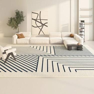 Imagem de Moda Decoração Sala de estar Tapete Quarto Casa Simples Tapete de Pelúcia Preto e Branco Linha Macia Tapete, SY837, QD, 120x160cm