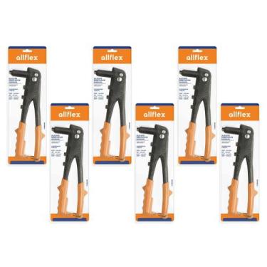 Imagem de Kit 6 Alicates Rebitador Manual 9,5 Pol allflex 4 Bicos