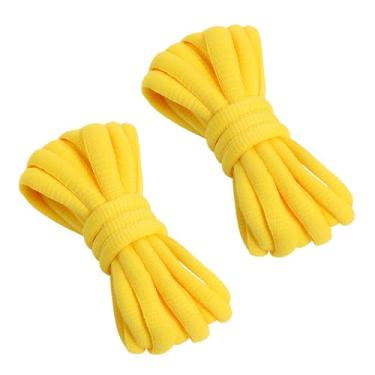 Imagem de VSUDO 27" Oval Yellow Shoe Laces for Sneakers, Half Round Basketball Athletic Shoelaces, Shoestrings for Running Sport Shoes [2 Pairs-Yellow-070CM]