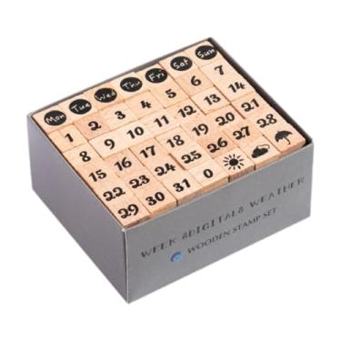 Imagem de FytStycale 42x Carimbos de madeira Carimbos criativos Carimbos de borracha Artesanato para crianças Artistas Diário, Style E