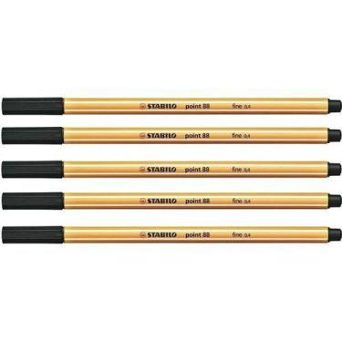 Imagem de Kit 6 Caneta Hidrográfica Stabilo Point 88 Preto 0.4mm