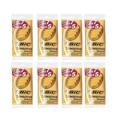 Imagem de Aparelho De Barbear Bic Sensitive Shaver Descartável Com 56 Unidades