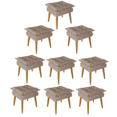 Imagem de Kit 09 Puff Puf Banqueta Opala Para Quarto Sala Recepção Suede Capucci